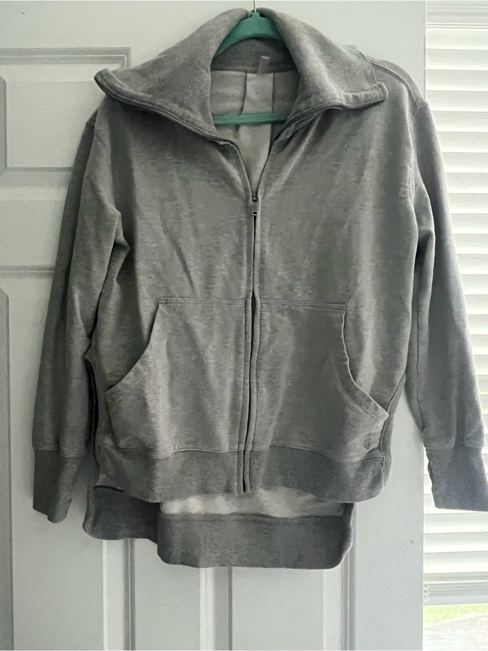 Free People Movement Heather Gray Zip up Sweatshirt - Hi/Low